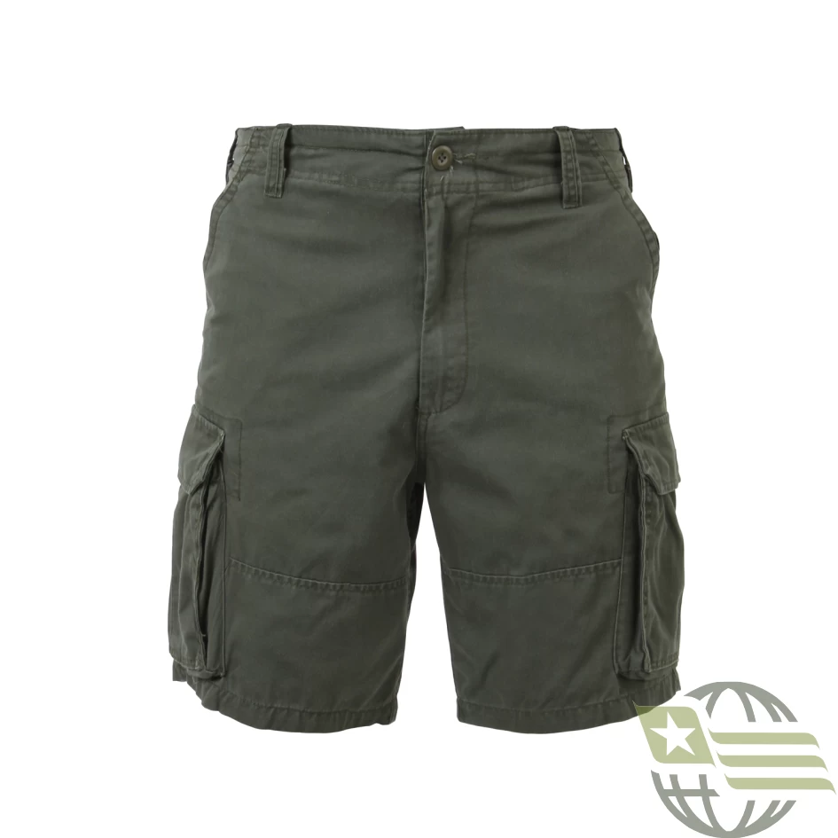 Olive Drab Vintage Paratrooper, Zipper Fly, 6 Pockets - Cargo Shorts 1 Olive Drab Vintage Paratrooper, Zipper Fly, 6 Pockets - Cargo Shorts