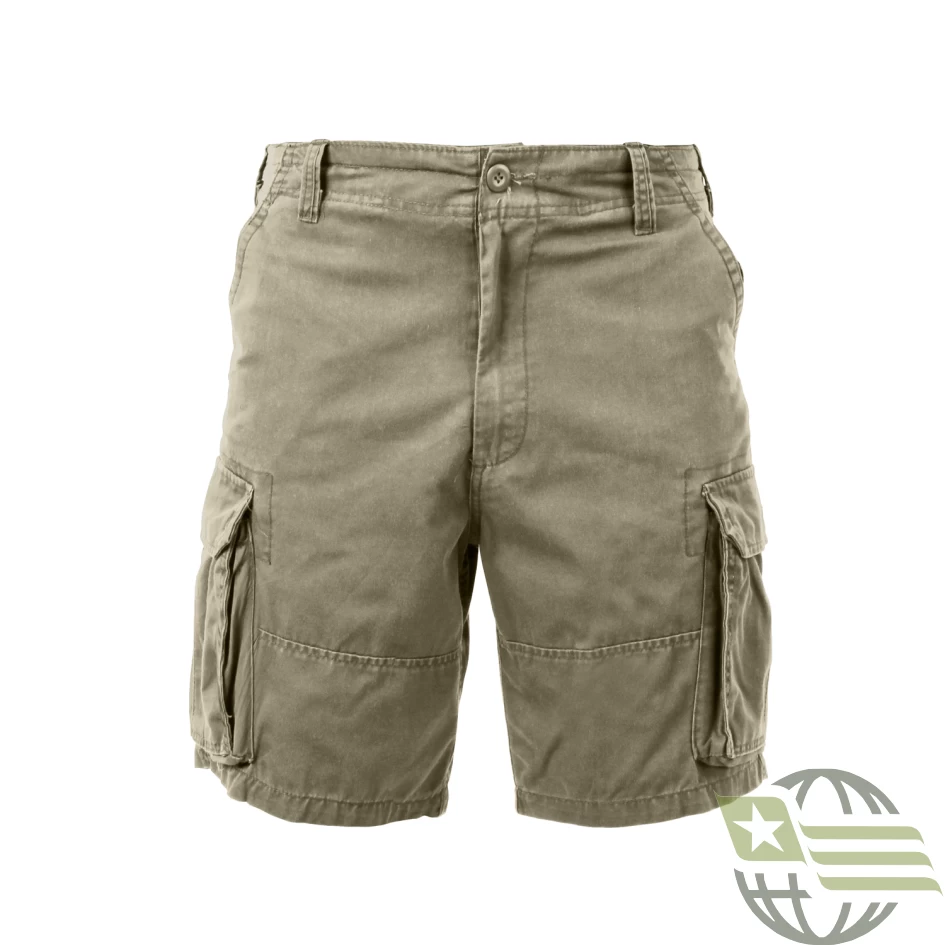 Khaki Vintage Paratrooper, Zipper Fly, Six Pockets - Cargo Shorts 1 Khaki Vintage Paratrooper, Zipper Fly, Six Pockets - Cargo Shorts