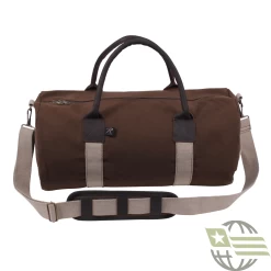 Canvas & Leather Gym Duffle Bag -Fashion-Military Uniform 2631a