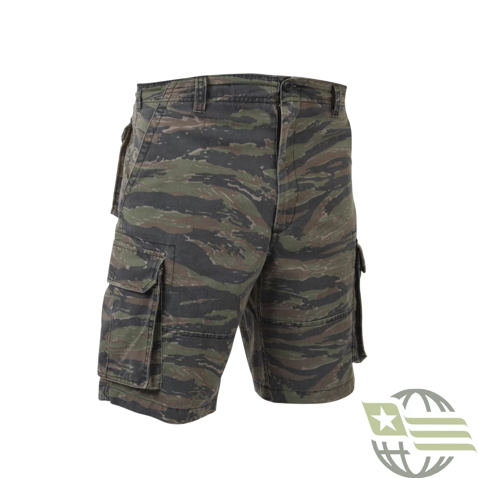 Tiger Stripe Camo Vintage Paratrooper, Six Pockets - Cargo Shorts 1 Tiger Stripe Camo Vintage Paratrooper, Six Pockets - Cargo Shorts