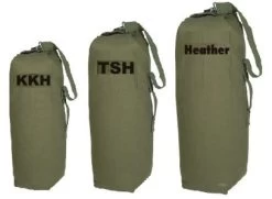 Embroidered Olive Top Load Duffel Bag Thick - Heavyweight Duffle