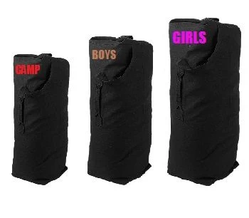 Top Load Black Duffel W/Embroidery And Snap Hook - Heavyweight Duffle 1 Top Load Black Duffel W/Embroidery And Snap Hook - Heavyweight Duffle