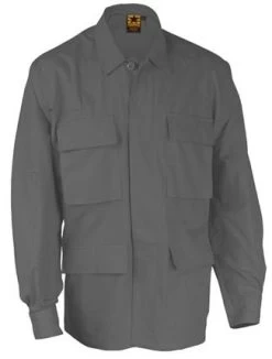 Dark Grey Poly Cotton Battle Ripstop BDU Shirt