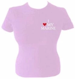 Pink I Love My Marine T-Shirt - Women
