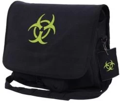 Black Bio-Hazard Vintage Canvas Messenger Bag
