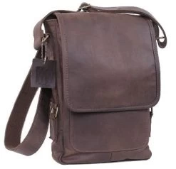 Brown Leather Military Tech Bag