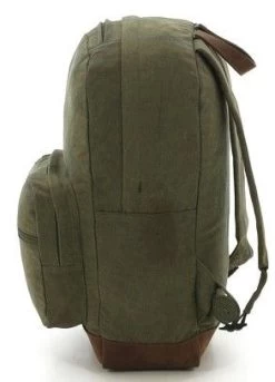 Vintage Canvas Teardrop Backpack W/ Leather Accents -Fashion-Military Uniform 62814 160521114502