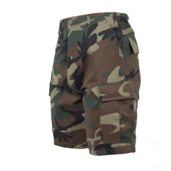 Woodland Camo, Six Pockets, Button Fly, Perfect Fit - BDU Shorts