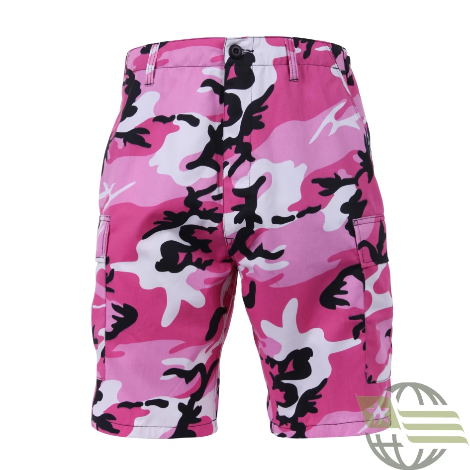 Pink Camo BDU Shorts - Button Fly, Six Pockets, Durable Cotton 1 Pink Camo BDU Shorts - Button Fly, Six Pockets, Durable Cotton