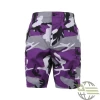 Purple Camo, Button Fly, Six Pockets, Adjustable Waist - BDU Shorts