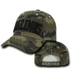 Marines Camo Military Cap With Raised 3D Lettering