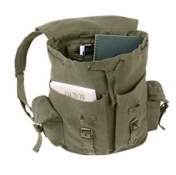 Army Green Vintage Backpack W/Medic Cross -Fashion-Military Uniform 9535 b2