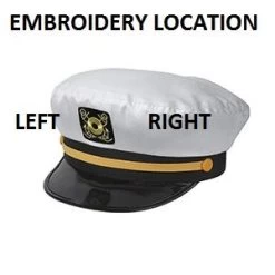 Adjustable Yacht Captain Hat One Size Snap Back -Fashion-Military Uniform adjustableyachtcapembroiderylocation