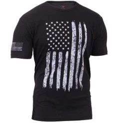 Distressed US Flag Athletic Fit T-Shirt -Fashion-Military Uniform american flag t shirt 2632
