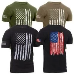 Distressed US Flag Athletic Fit T-Shirt