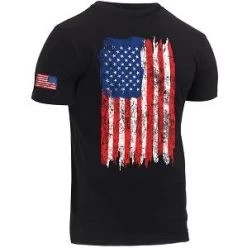 Distressed US Flag Athletic Fit T-Shirt -Fashion-Military Uniform american flag t shirt colored