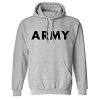 Army Hoodie Sweatshirt Grey