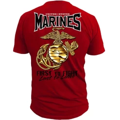 USMC "First To Fight" T-Shirt -Fashion-Military Uniform bit 603.2