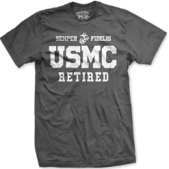 USMC "Retired" T-Shirt -Fashion-Military Uniform bit 750.3