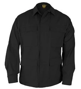 Black Poly Cotton Twill BDU Shirt 1 Black Poly Cotton Twill BDU Shirt