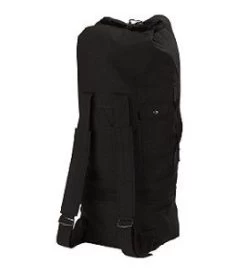 Heavy Duty Embroidered Canvas Duffel Bag W/Backpack Straps -Fashion-Military Uniform black double strap duffle bag 1