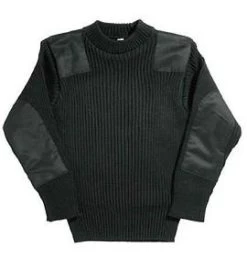 Commando Uniform Crew Neck Acrylic Military Sweater -Fashion-Military Uniform black military sweater