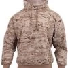 Fleece Lined Pullover Desert Digital Camo Hoodie Sweatshirt