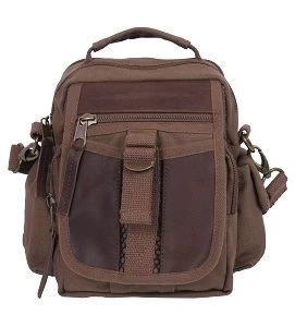 Canvas & Leather Travel Shoulder Bag 3 Canvas & Leather Travel Shoulder Bag - Image 3