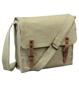Military Vintage Canvas Medic Bag W/Leather Straps 3 Military Vintage Canvas Medic Bag W/Leather Straps - Image 3