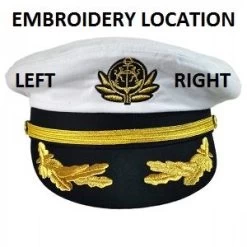 Deluxe Adjustable Captains Yacht Cap -Fashion-Military Uniform captains yacht cap embroidery location
