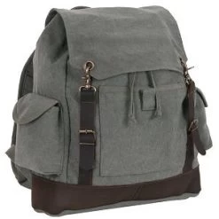 Vintage Expedition Rucksack Backpack -Fashion-Military Uniform charcoal grey expedition backpack
