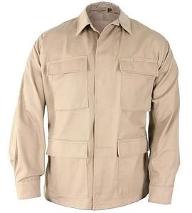 Khaki 100% Cotton Ripstop BDU Shirt 1 Khaki 100% Cotton Ripstop BDU Shirt