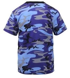 Electric Blue Camo T Shirts -Fashion-Military Uniform electric blue camo tshirt 1
