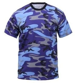 Electric Blue Camo T Shirts