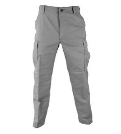 Light Grey Poly Cotton Ripstop Fatigue Pants -Fashion-Military Uniform grey bdu pants
