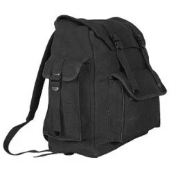 Heavyweight Cotton Canvas Hiker's Rucksack Backpack 7 Heavyweight Cotton Canvas Hiker's Rucksack Backpack -Fashion-Military Uniform hikers rucksack black