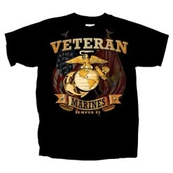 MARINES VETERAN FLAGS T-SHIRT