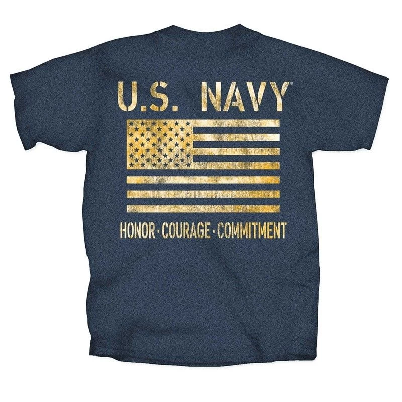 NAVY TONAL FLAG T-SHIRT 1 NAVY TONAL FLAG T-SHIRT