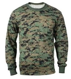 Long Sleeve Woodland Digital Camo T-Shirt