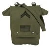 Canvas Map Case Shoulder Bag W/ Military Patches