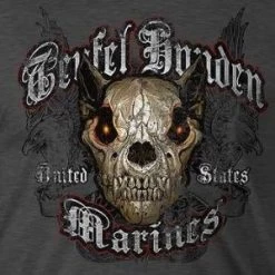 USMC 'Teufel Hunden' Devil Dog Men's T-Shirt -Fashion-Military Uniform marine devil dog t shirt 1