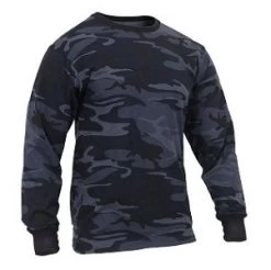 Long Sleeve Midnight Blue Camo T Shirt