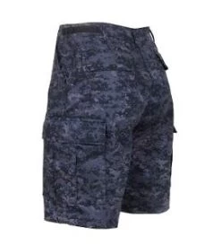 Midnight Digital Camo, 6 Pockets, Adjustable Waist Tabs - BDU Shorts 5 Midnight Digital Camo, 6 Pockets, Adjustable Waist Tabs - BDU Shorts -Fashion-Military Uniform midnight digital camo bdu shorts back