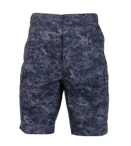 Midnight Digital Camo, 6 Pockets, Adjustable Waist Tabs - BDU Shorts 2 Midnight Digital Camo, 6 Pockets, Adjustable Waist Tabs - BDU Shorts - Image 2