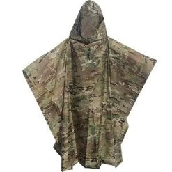Multicam Waterproof Ripstop Hooded Nylon Military Poncho Made In USA -Fashion-Military Uniform multicam army poncho