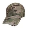 Licensed Multicam Camouflage Ball Cap W/ Embroidered American Flag