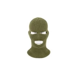 3 Hole Ski Mask Acrylic, Ski Winter Cold Weather Hat Balaclava - Made In USA -Fashion-Military Uniform olive drab green 3 hole ski mask