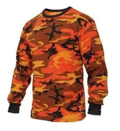 Long Sleeve Savage Orange Camo Shirt