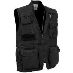 Deluxe Safari Outback Vests -Fashion-Military Uniform outback safari vest black
