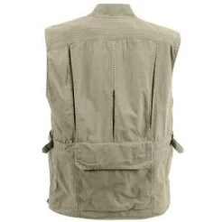 Deluxe Safari Outback Vests -Fashion-Military Uniform outback safari vest khaki back